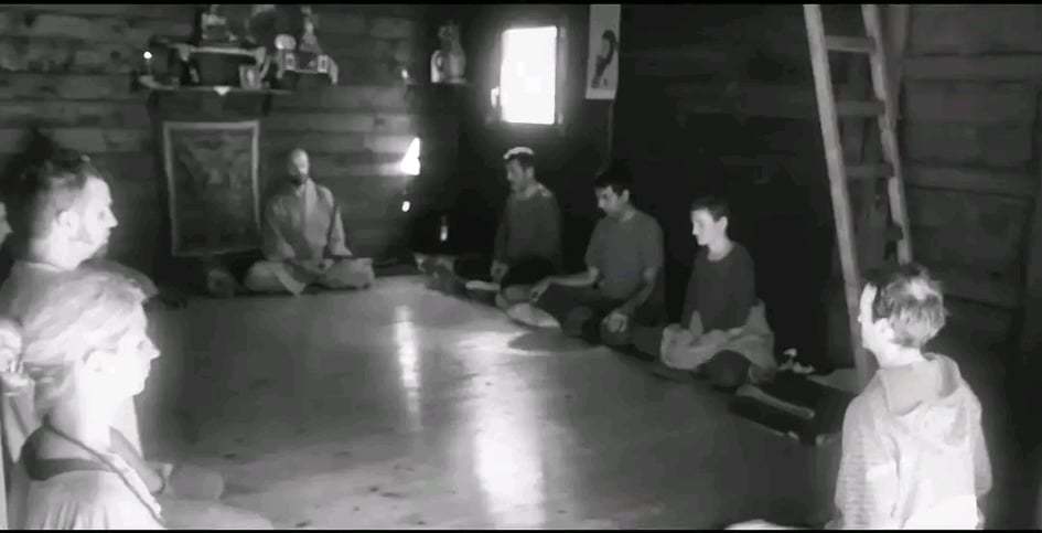 Silent meditation Zen Korean retreat. 