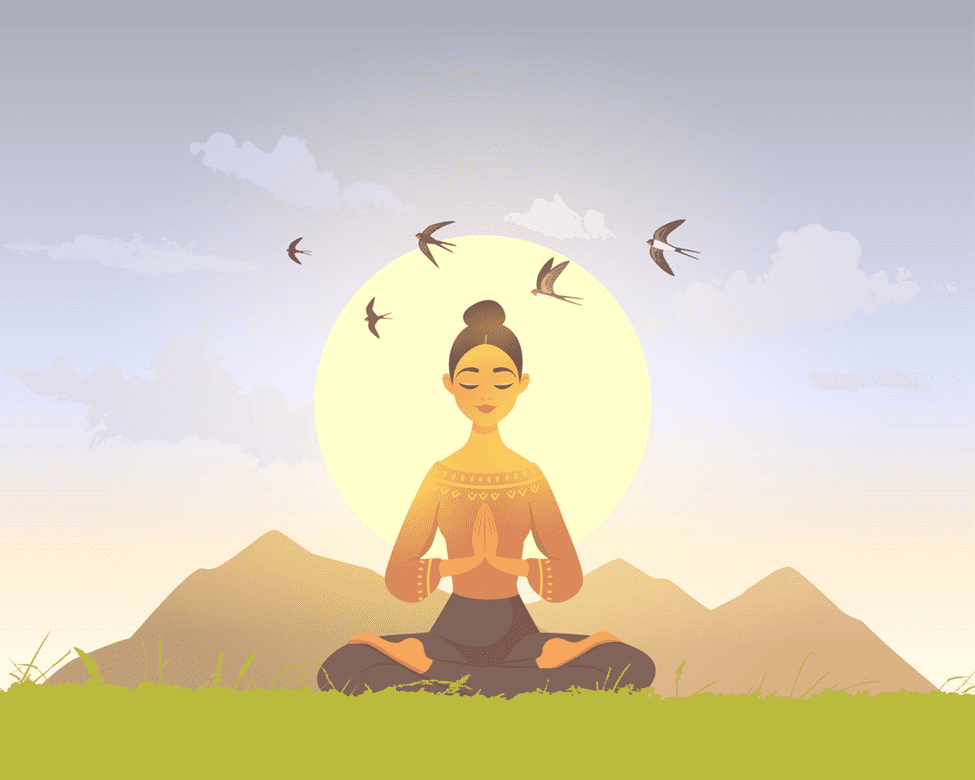 THE EFFECT OF MEDITATION IS MANIFOLD. PIC CREDIT- VECTORSTOCK